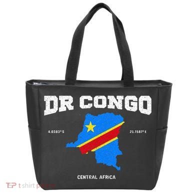 Congolese Flag And Map Dr. Congo Coordinates Tote Bag