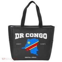 Congolese Flag And Map Dr. Congo Coordinates Tote Bag thumb 0
