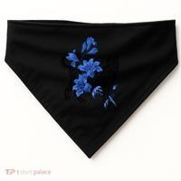 Cat Flower Art Cute USA-Made Doggie Bandana thumb 0