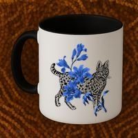 Cat Flower Art Cute Coffee Mug thumb 2