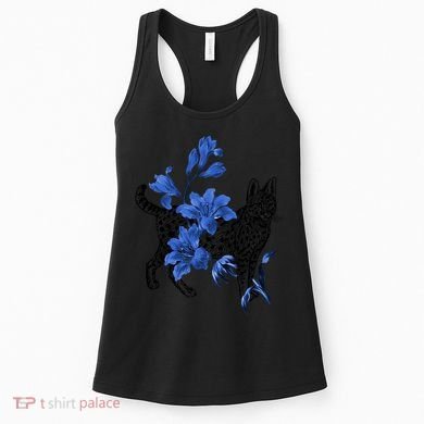 Cat Flower Art Cute Women's Tank Top