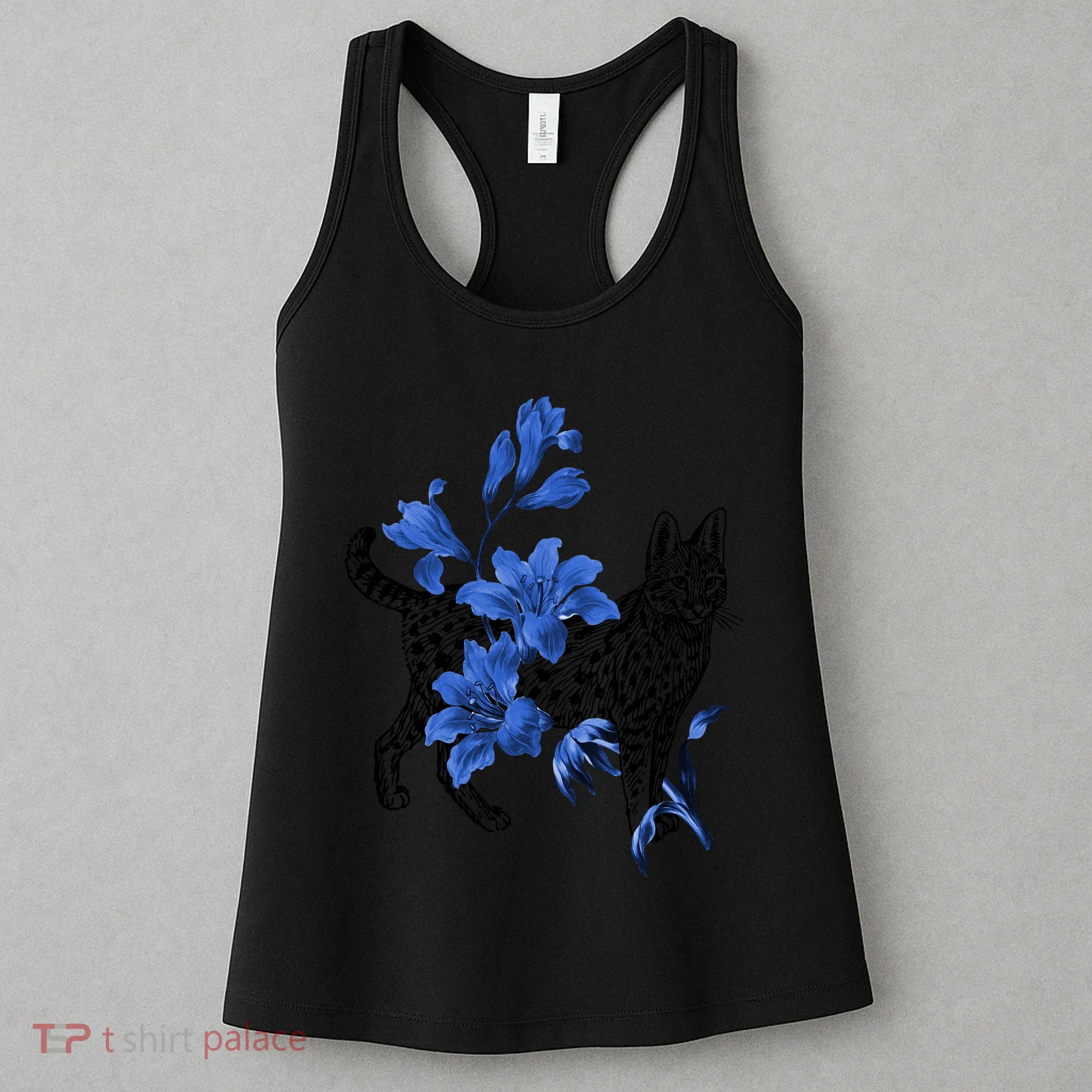 Cat Flower Art Cute Women's Tank Top