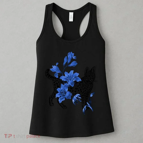 Cat Flower Art Cute Women's Tank Top
