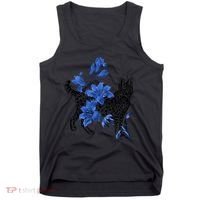 Cat Flower Art Cute Tank Top thumb 0