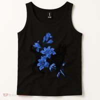 Cat Flower Art Cute Tank Top thumb 2