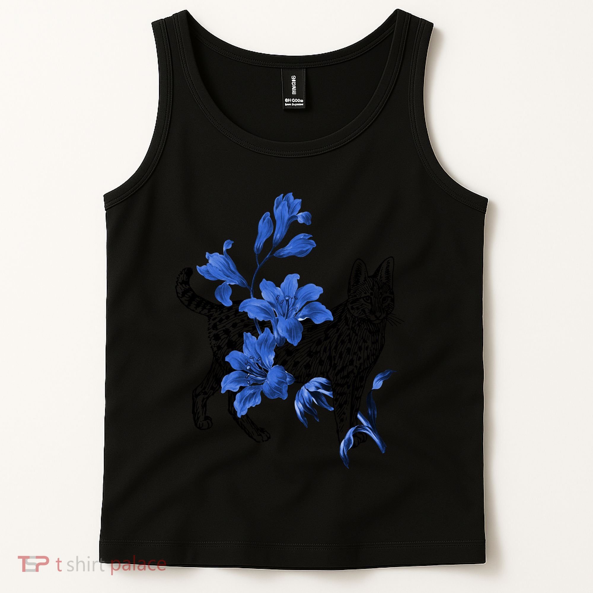 Cat Flower Art Cute Tank Top