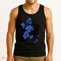 Cat Flower Art Cute Tank Top thumb 3