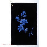 Cat Flower Art Cute Golf Towel thumb 0