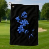 Cat Flower Art Cute Golf Towel thumb 1