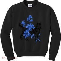 Cat Flower Art Cute Kids Sweatshirt thumb 0