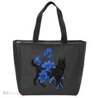 Cat Flower Art Cute Tote Bag thumb 0