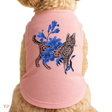 Cat Flower Art Cute Doggie Tank