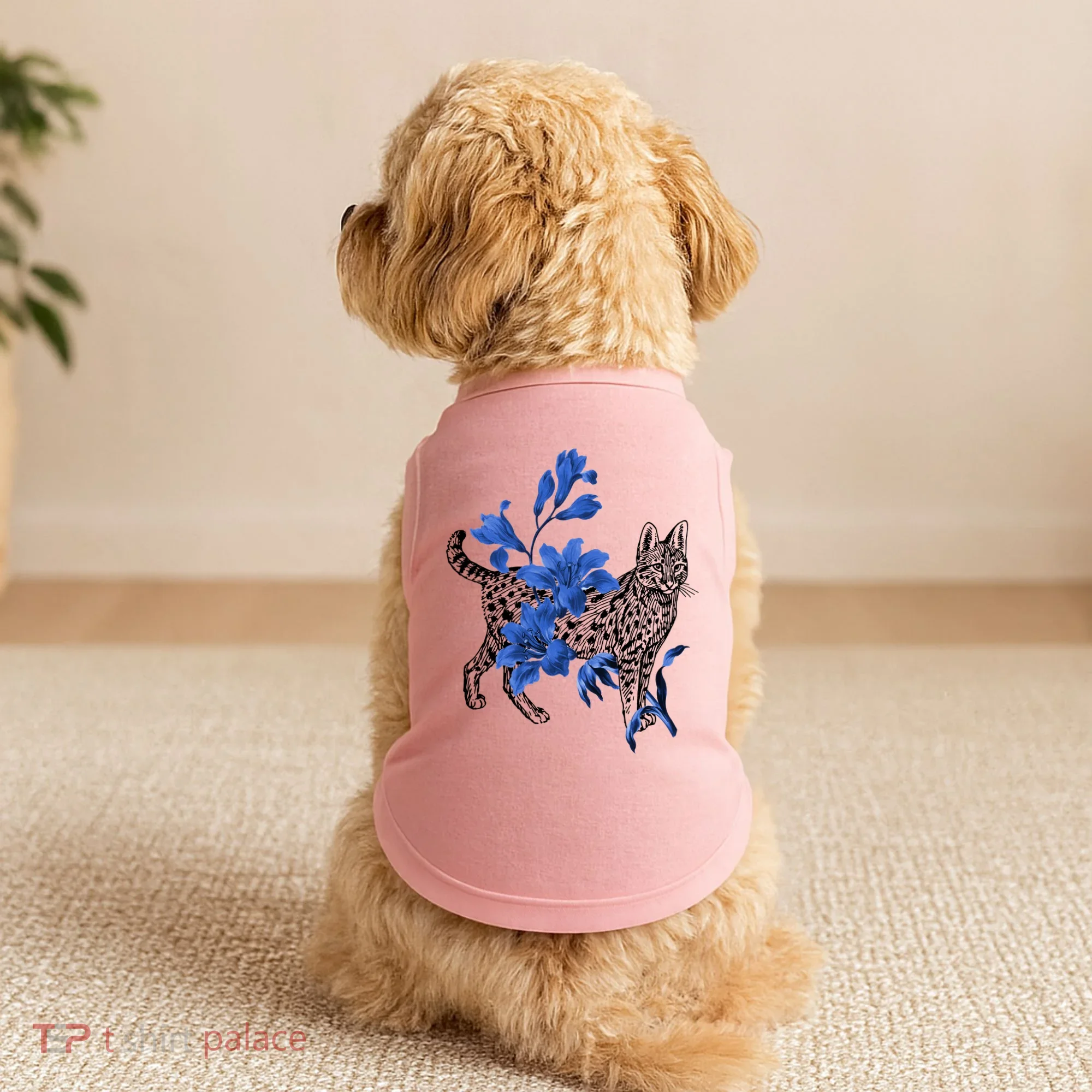 Cat Flower Art Cute Doggie Tank