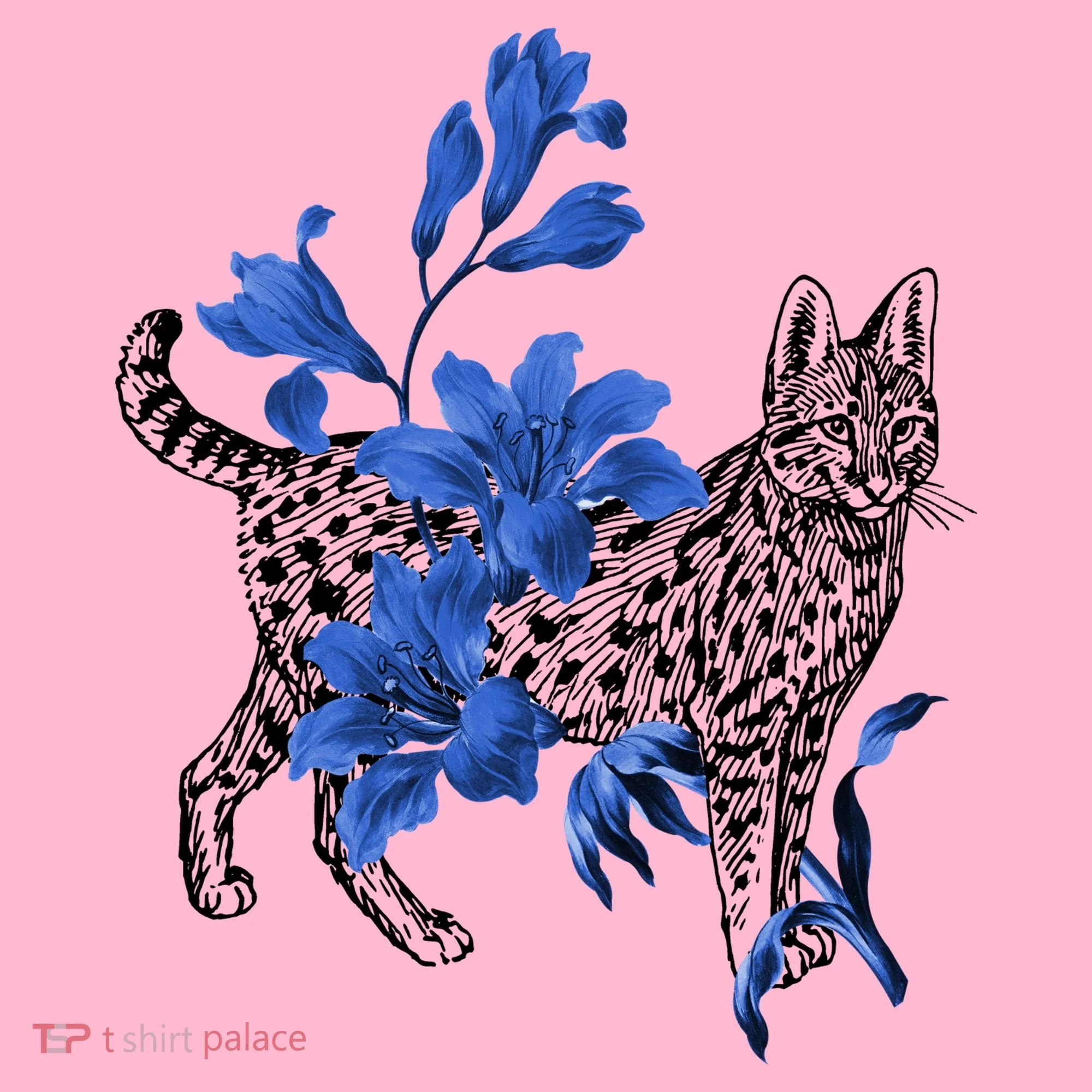 Cat Flower Art Cute Doggie Tank