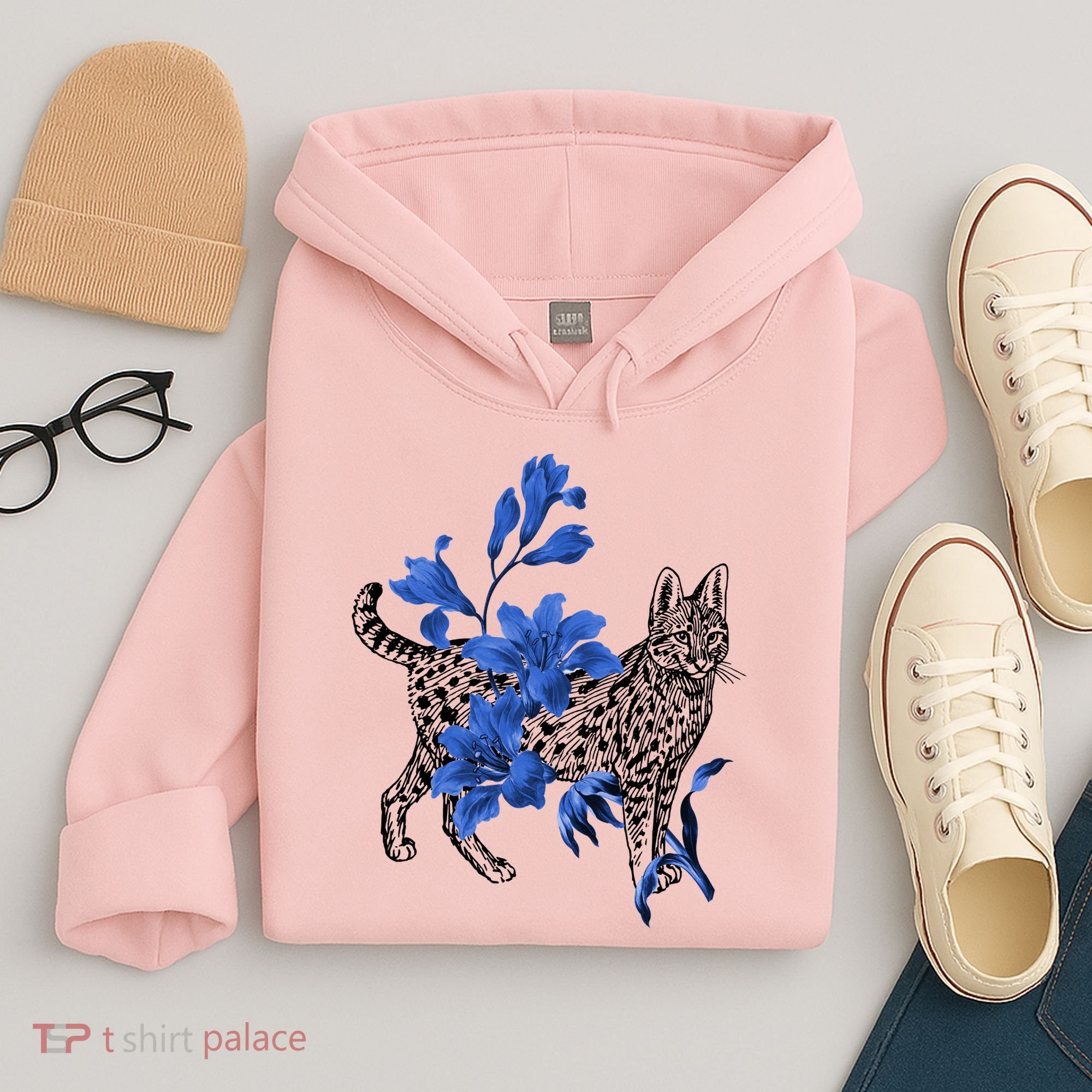 Cat Flower Art Cute Hoodie