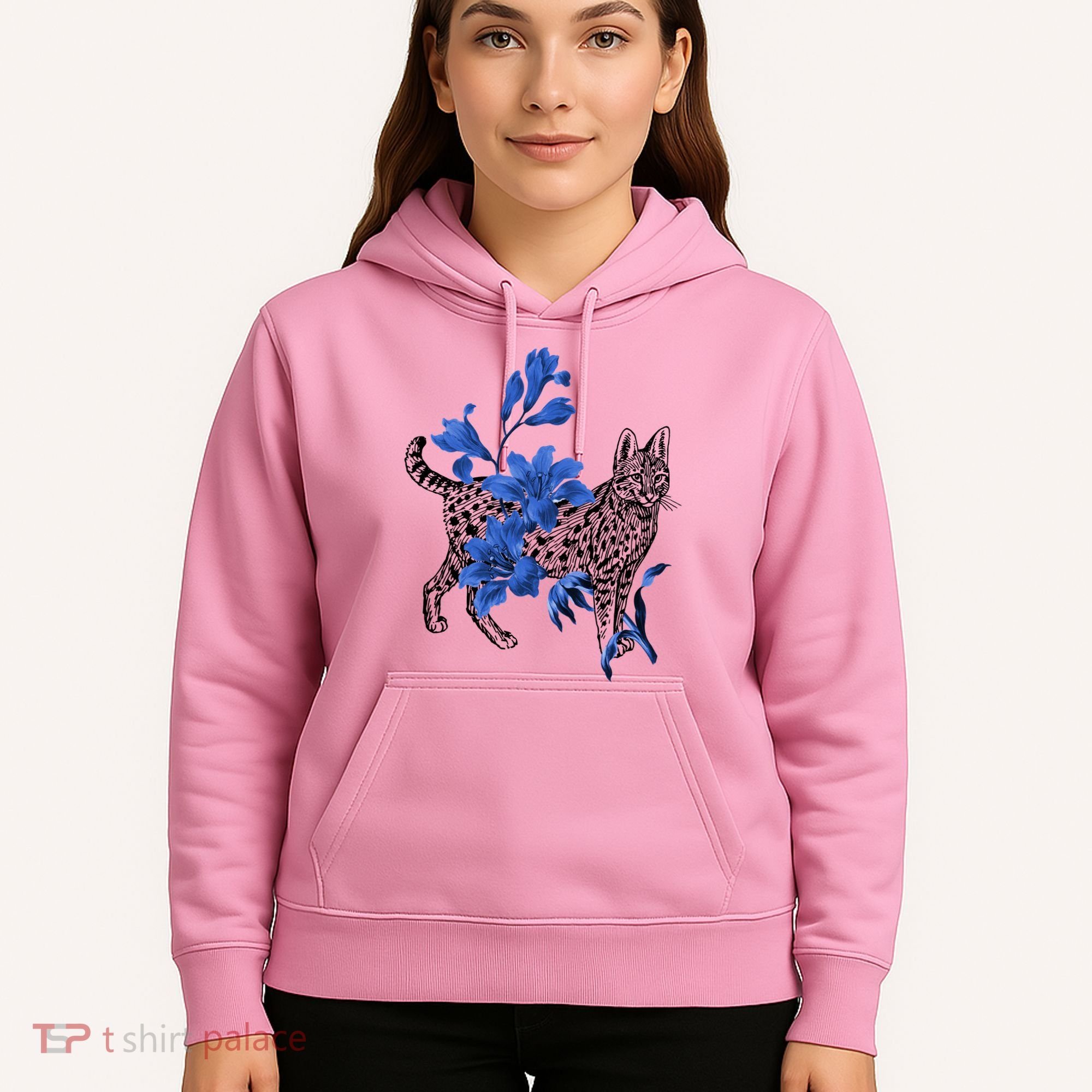 Cat Flower Art Cute Hoodie