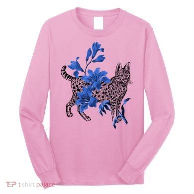 Cat Flower Art Cute Long Sleeve Shirt