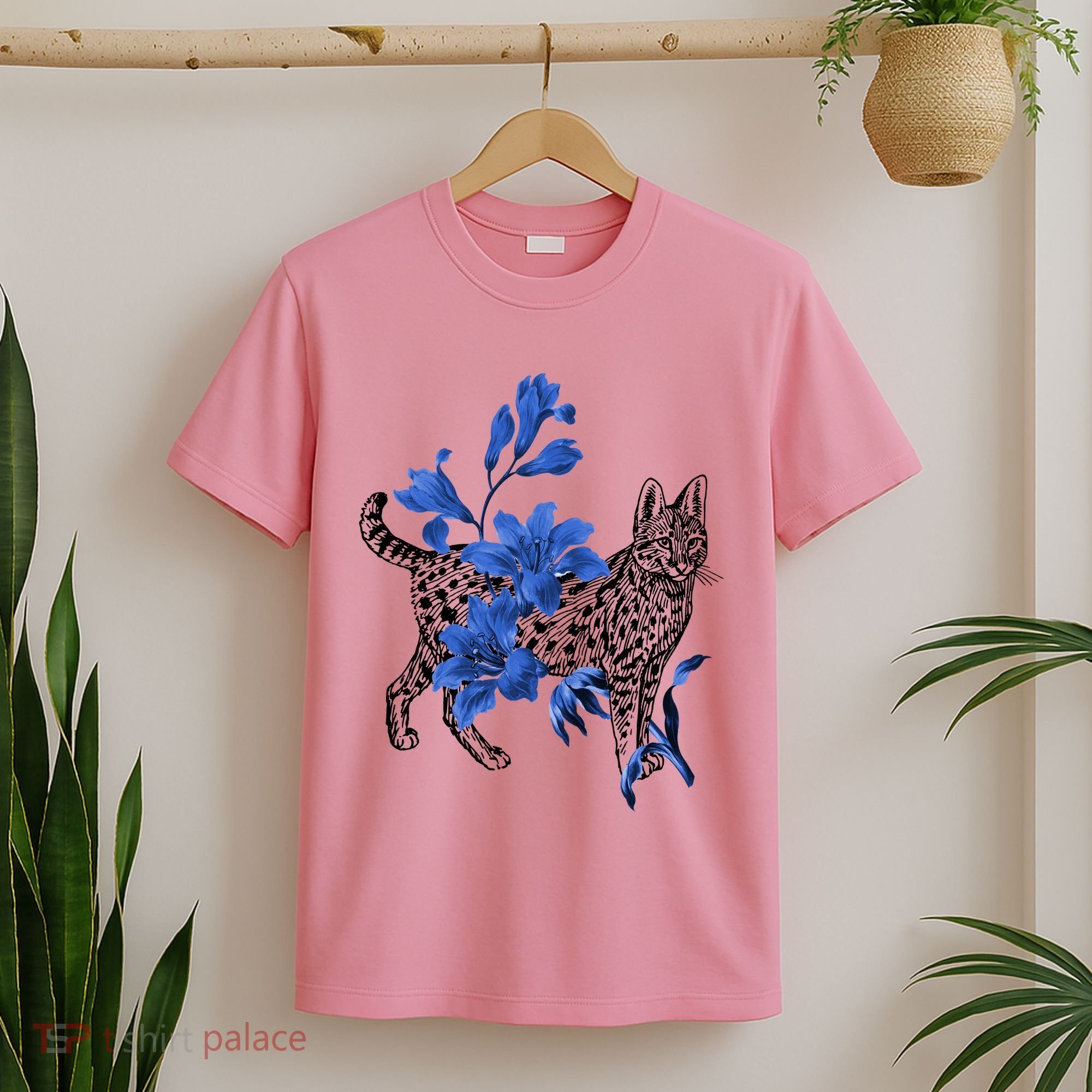 Cat Flower Art Cute T-Shirt