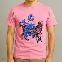 Cat Flower Art Cute T-Shirt thumb 3