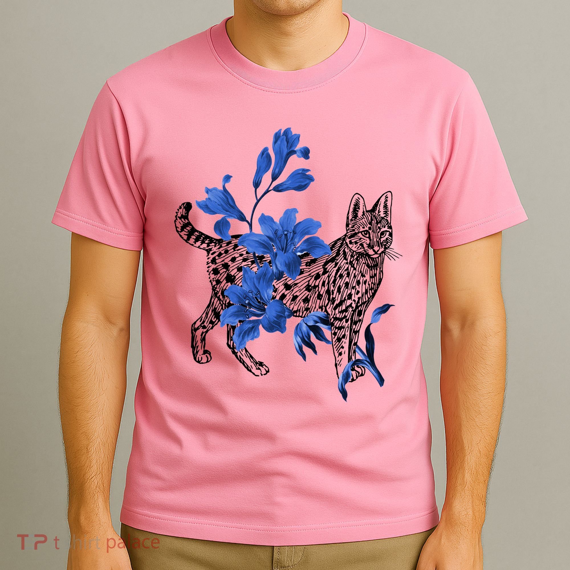 Cat Flower Art Cute T-Shirt