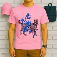 Cat Flower Art Cute T-Shirt thumb 6