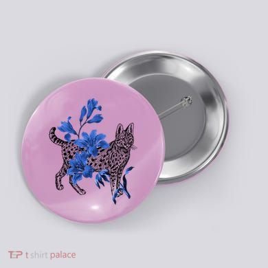 Cat Flower Art Cute Button