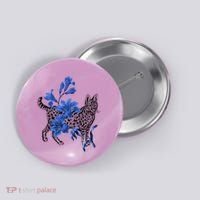 Cat Flower Art Cute Button thumb 0