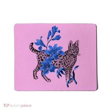 Cat Flower Art Cute Mousepad