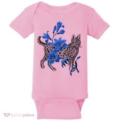 Cat Flower Art Cute Baby Bodysuit