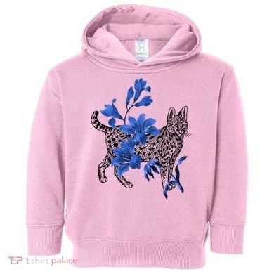 Cat Flower Art Cute Toddler Hoodie
