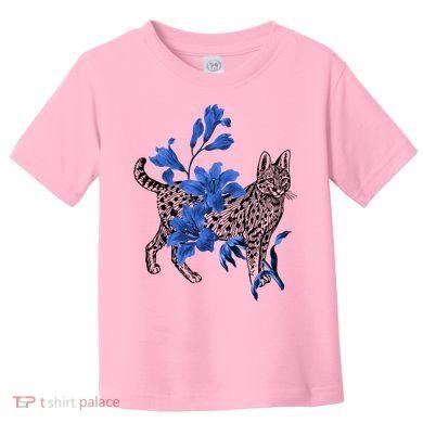 Cat Flower Art Cute Toddler T-Shirt