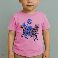 Cat Flower Art Cute Toddler T-Shirt thumb 2