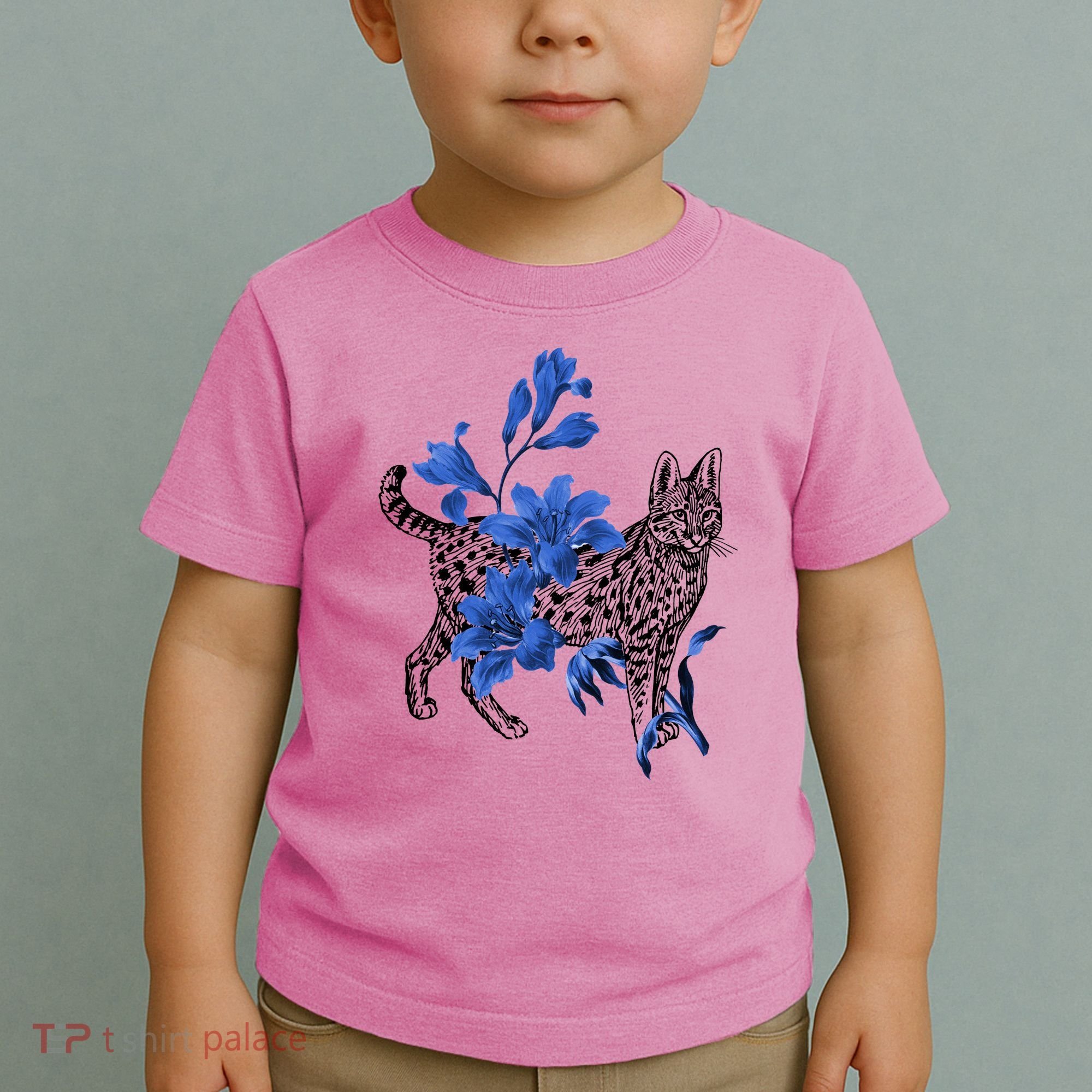 Cat Flower Art Cute Toddler T-Shirt