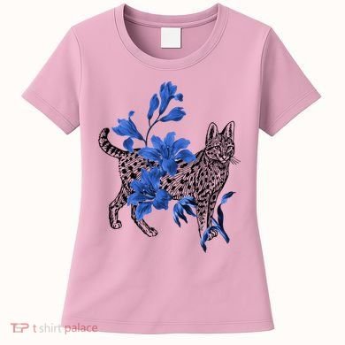 Cat Flower Art Cute Women's T-Shirt