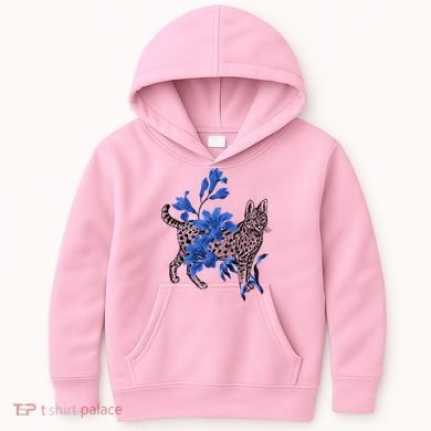 Cat Flower Art Cute Kids Hoodie