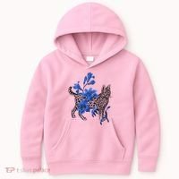 Cat Flower Art Cute Kids Hoodie thumb 0