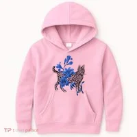 Cat Flower Art Cute Kids Hoodie thumb 0