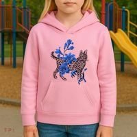 Cat Flower Art Cute Kids Hoodie thumb 3