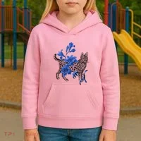 Cat Flower Art Cute Kids Hoodie thumb 3