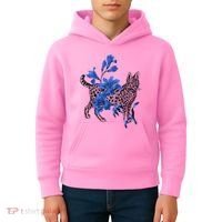 Cat Flower Art Cute Kids Hoodie thumb 4