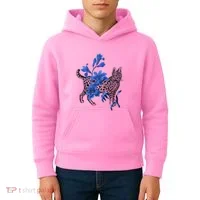 Cat Flower Art Cute Kids Hoodie thumb 4