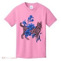 Cat Flower Art Cute Kids T-Shirt thumb 0