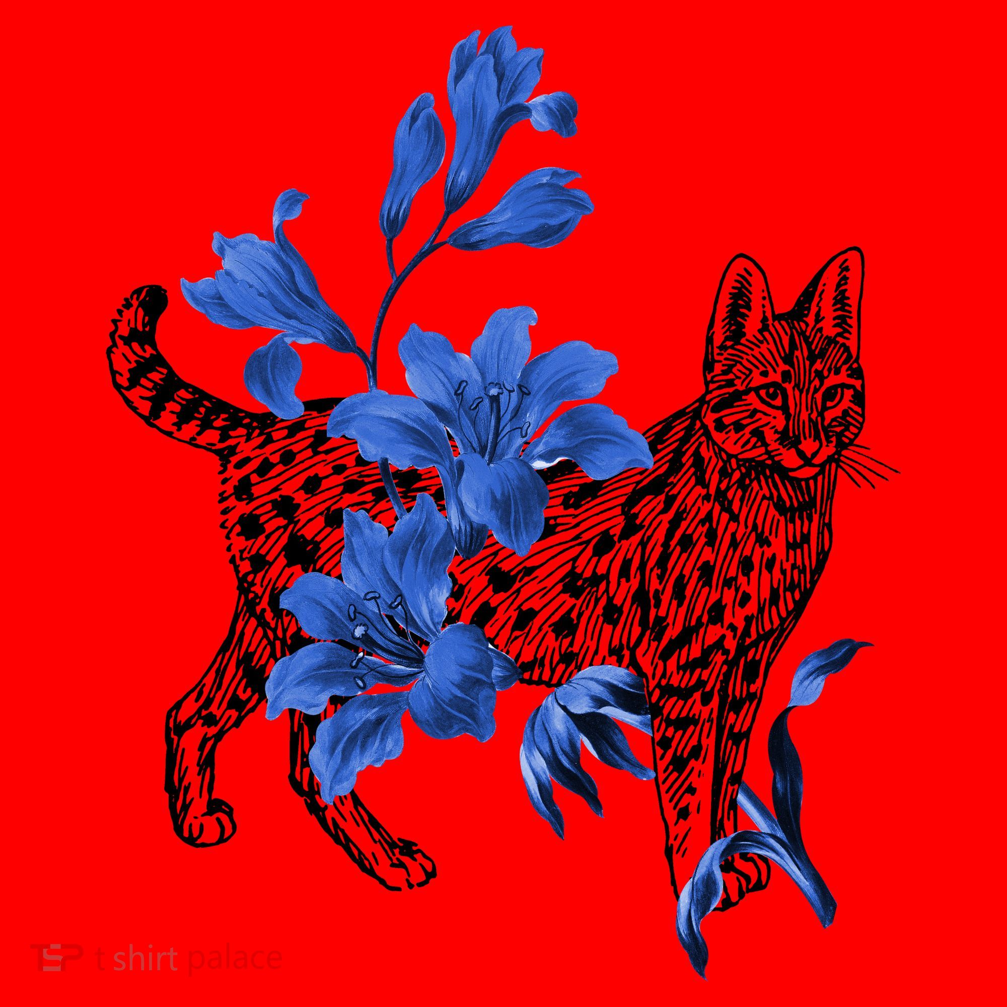 Cat Flower Art Cute Santa Hat