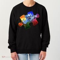 Cool Funny Autism Awareness Galaxy Puzzle Piece Astronaut Women's Sweatshirt thumb 0