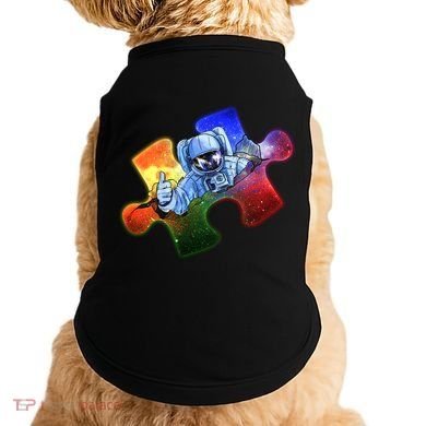 Cool Funny Autism Awareness Galaxy Puzzle Piece Astronaut Doggie Tank