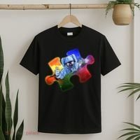 Cool Funny Autism Awareness Galaxy Puzzle Piece Astronaut T-Shirt thumb 2