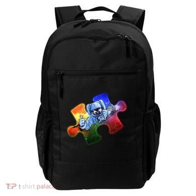 Cool Funny Autism Awareness Galaxy Puzzle Piece Astronaut Backpack