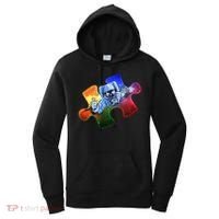 Cool Funny Autism Awareness Galaxy Puzzle Piece Astronaut Women's Hoodie thumb 0
