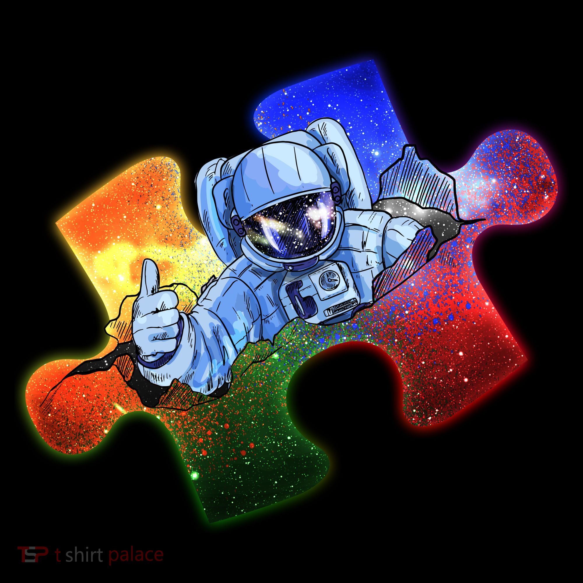 Cool Funny Autism Awareness Galaxy Puzzle Piece Astronaut Women's Hoodie