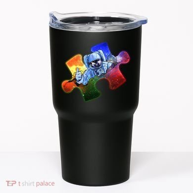 Cool Funny Autism Awareness Galaxy Puzzle Piece Astronaut Tumbler
